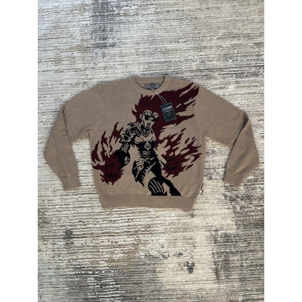 Teddy Fresh x Magic The Gathering Sweater Men Brown Sz S(Fits M) Chandra Wizards